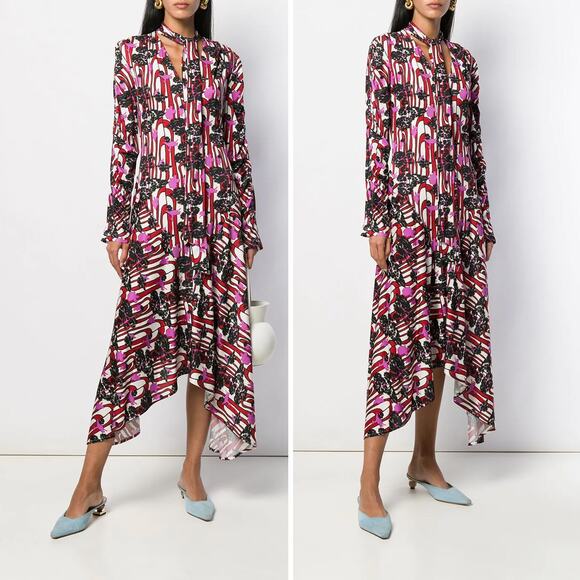 LA DoubleJ Martha Maxi Dress in Ant Farm Pink Crepe Jersey, Sz S - Picture 3 of 12